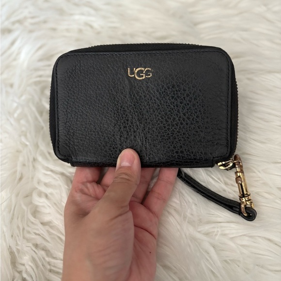 UGG Black Leather Wristlet with Gold Accents - Picture 4 of 4